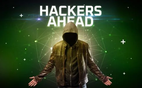 Mysterious hacker, online attack concept 写真素材