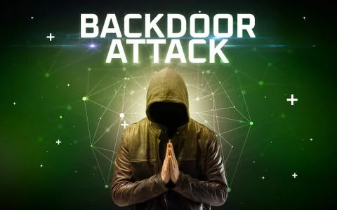 Mysterious hacker, online attack concept Stock Photos