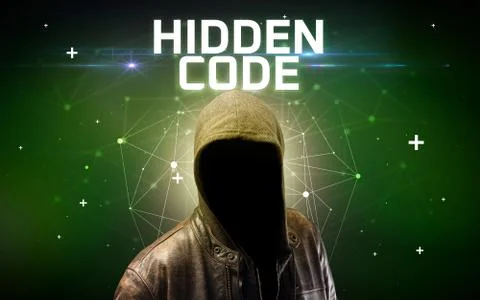 Mysterious hacker, online attack concept Stockfoto's