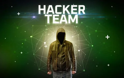 Mysterious hacker, online attack concept Stock Photos
