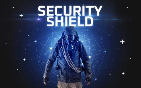 Mysterious hacker, online attack concept Stock Photos