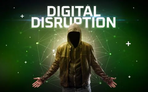 Mysterious hacker, online attack concept Stock Photos