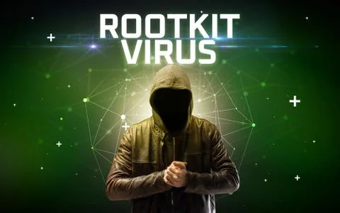 Mysterious hacker, online attack concept Stock Photos