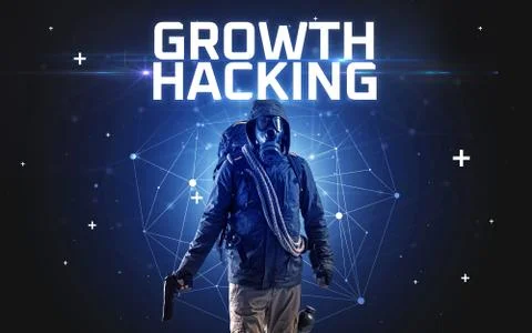 Mysterious hacker, online attack concept Stock Photos