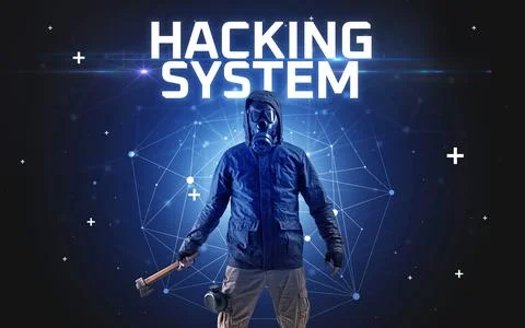 Mysterious hacker, online attack concept 写真素材