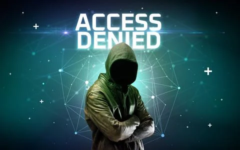 Mysterious hacker, online attack concept Stockfoto's