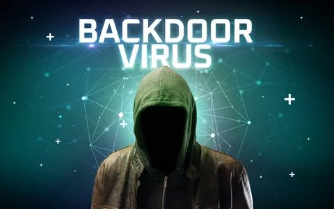 Mysterious hacker, online attack concept Stock Photos