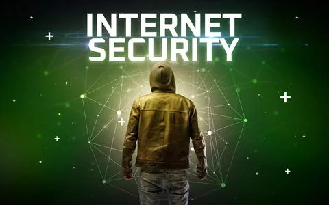 Mysterious hacker, online attack concept Stock Photos