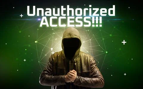 Mysterious hacker, online attack concept Stockfoto's