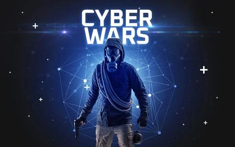 Mysterious hacker, online attack concept Stock Photos