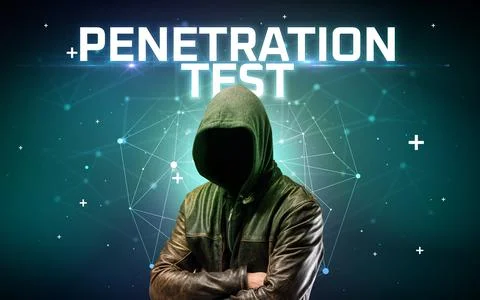 Mysterious hacker, online attack concept Stock Photos