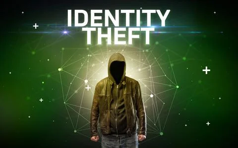 Mysterious hacker, online attack concept Stockfoto's