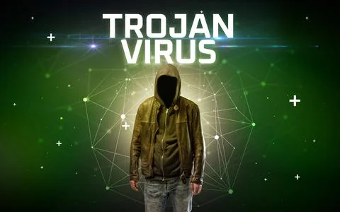 Mysterious hacker, online attack concept Stock Photos