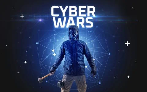 Mysterious hacker, online attack concept Stock Photos