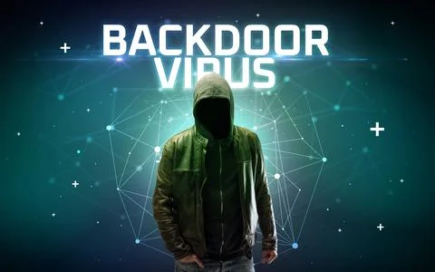 Mysterious hacker, online attack concept Stock Photos