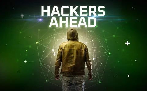 Mysterious hacker, online attack concept 写真素材