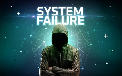 Mysterious hacker, online attack concept 库存照片