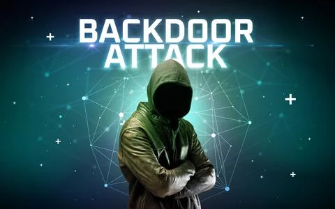 Mysterious hacker, online attack concept Stock Photos