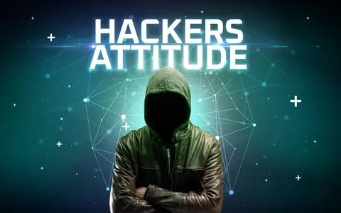 Mysterious hacker, online attack concept 写真素材