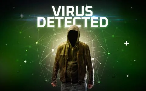 Mysterious hacker, online attack concept 写真素材