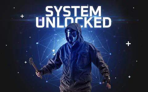 Mysterious hacker, online attack concept 写真素材