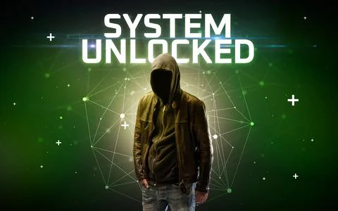 Mysterious hacker, online attack concept 写真素材