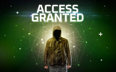 Mysterious hacker, online attack concept Stockfoto's