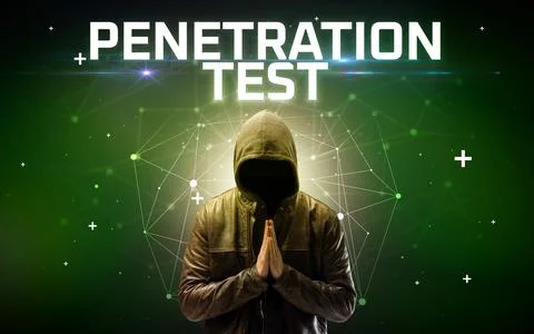 Mysterious hacker, online attack concept 库存照片