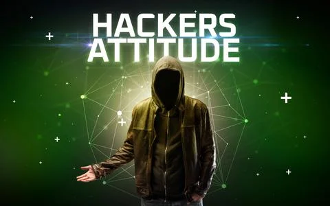 Mysterious hacker, online attack concept 写真素材