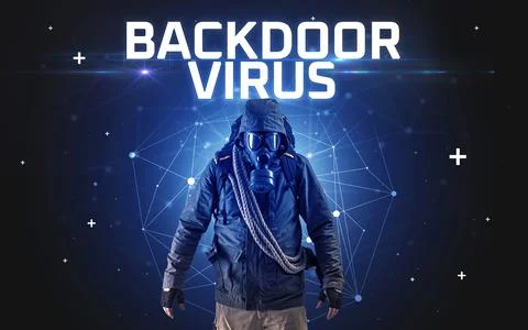 Mysterious hacker, online attack concept Stock Photos