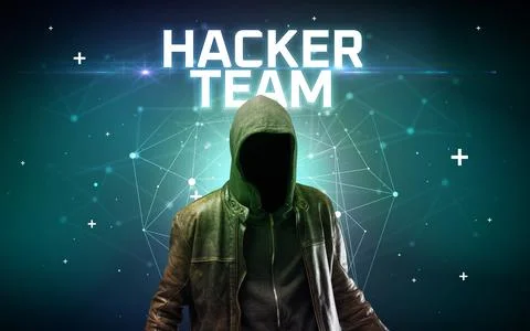 Mysterious hacker, online attack concept 写真素材