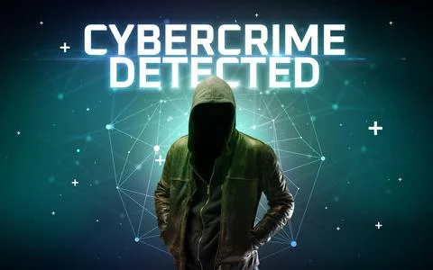 Mysterious hacker, online attack concept Stock Photos