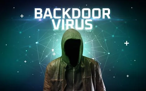 Mysterious hacker, online attack concept Stock Photos