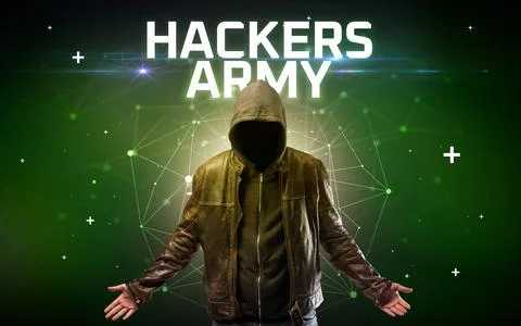 Mysterious hacker, online attack concept 写真素材