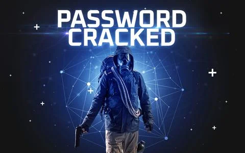 Mysterious hacker, online attack concept Stock Photos