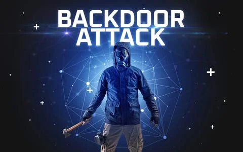 Mysterious hacker, online attack concept Stock Photos