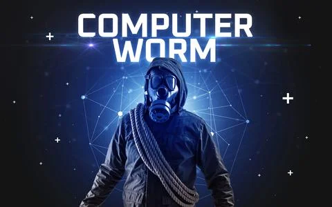 Mysterious hacker, online attack concept Stock Photos