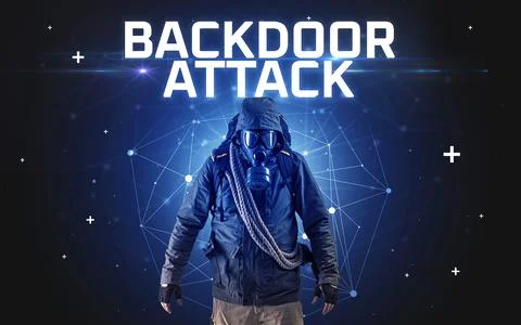 Mysterious hacker, online attack concept Stock Photos