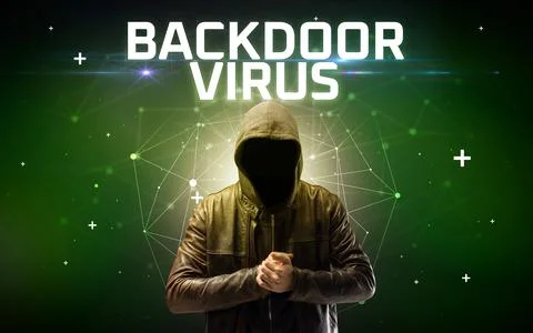 Mysterious hacker, online attack concept Stock Photos