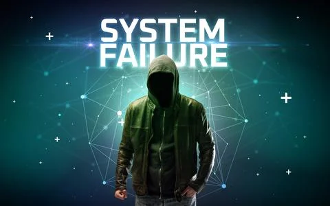 Mysterious hacker, online attack concept 写真素材