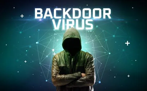 Mysterious hacker, online attack concept 写真素材