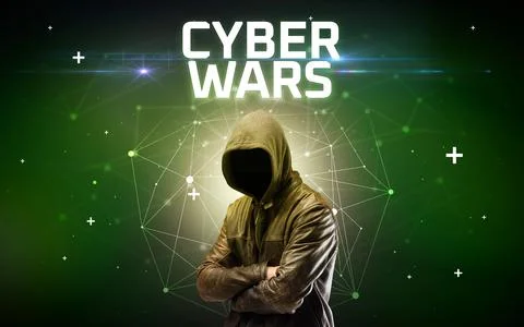 Mysterious hacker, online attack concept 写真素材