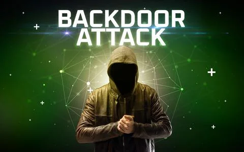 Mysterious hacker, online attack concept Stock Photos