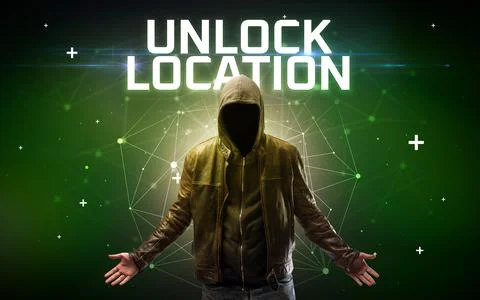 Mysterious hacker, online attack concept Stock Photos