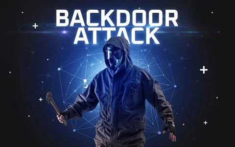 Mysterious hacker, online attack concept Stock Photos