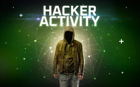 Mysterious hacker, online attack concept 写真素材