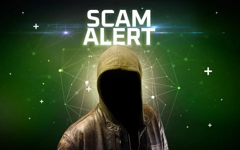 Mysterious hacker, online attack concept Stockfoto's
