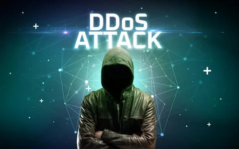 Mysterious hacker, online attack concept 写真素材