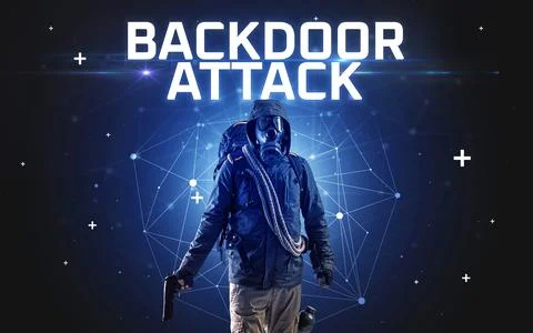 Mysterious hacker, online attack concept Stock Photos