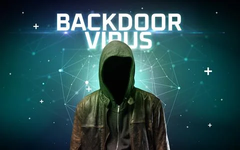 Mysterious hacker, online attack concept Stock Photos